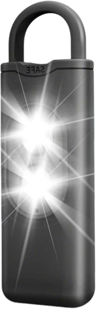 Persoonlijk Alarm - Veiligheidsfluitje Waarschuwing - Persoonlijke Beveiliging - 135dB Geluid En Licht - 35x25x105 mm - Zwart