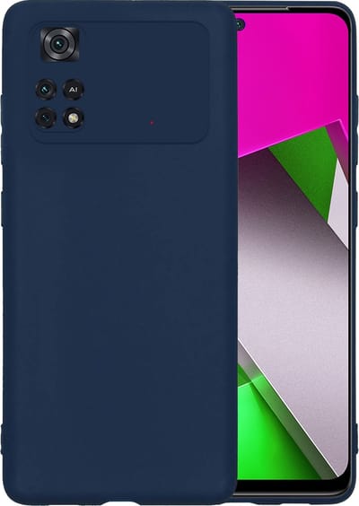 Hoesje - Geschikt voor Xiaomi Poco X4 Pro 5G - Sterk & Shockproof - Hoes Cover - Siliconen Case - Telefoonhoesjes - Donkerblauw