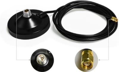 DrPhone HNT1 - Helium Hotspot Antenne kabel + Magnetische Metalen Base -  3 Meter RP SMA (Mannelijk) naar N (Mannelijk) - Zwart