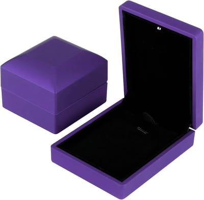 Juwelendoosje met LED - Cadeauverpakking - Sieraden Presenteren - Ingebouwd LED Licht - 6.2x5.9x5cm - Paars