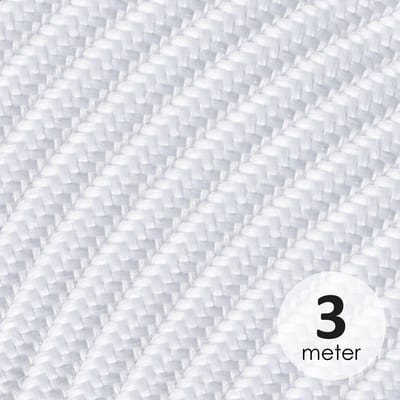 Home Sweet Home - Strijkijzersnoer Wit - stof - bestel 3 meter - elektriciteitssnoer 2 aderig - textielkabel 2x0.75m² - VDE gekeurd