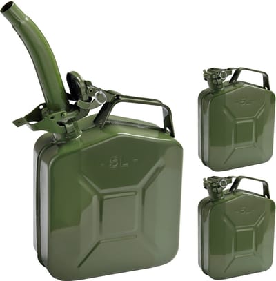 Monzana Metalen jerrycan 5L set van 3 inclusief schenker
