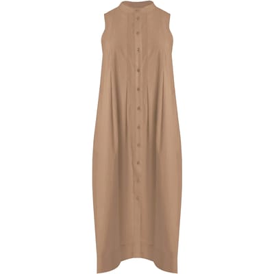 Mouwloze Overhemdjurk Mandarijnkraag Vrouw Mat Fashion