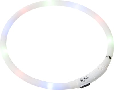 Flamingo Visio Nera - Halsband Honden - Halsband Led Nera Wit 20-70cm 16mm - 1st - 188756 - 1st
