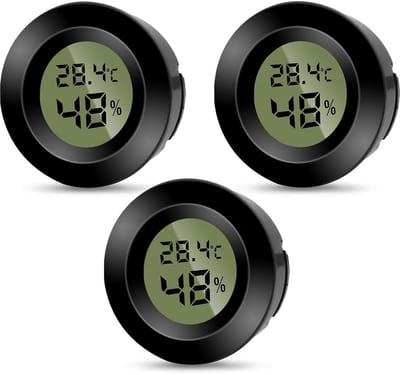 Digitale Mini Hygrometer - Ronde Thermometer - Real-time Temperatuur- en Vochtigheidsmeting - Compact Design - Voor Binnengebruik
