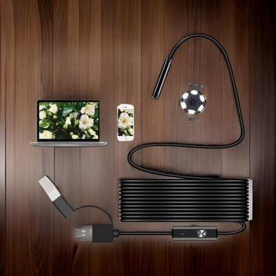 TechU™ Mini Endoscoop met Camera – 5 METER lang – 7mm Diameter – IP67 Waterdicht – Harde Kabel met USB Aansluiting