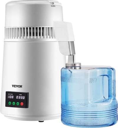 Waterfilter - Water destilleerapparaat - Waterfilter Survival - Waterdistillateur - Waterzuiveraar - Gedestilleerd watermaker - 0-99H timing - Ingestelde temperatuur - Weergave - 304 roestvrijstalen aanrechtdistilleerder - Wit