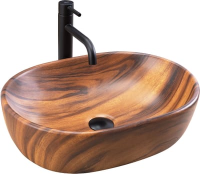 Rea Amelia Wood Mat Opzetwastafel Hout Imitatie 48x34,5 cm