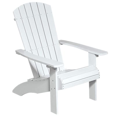 De onderhoudsvrije en comfortabele Adirondack loungestoel Belize - gerecycled kunststof - wit
