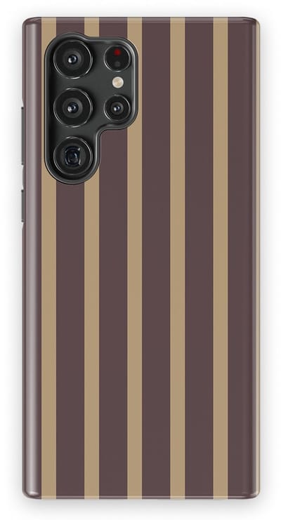 DripCase Gestreept Hoesje Samsung Galaxy S22 Ultra | Backcover met Mag | Stripes Motief | Trendy Case Samsung Galaxy S22 Ultra met Strepen Velvet Praline