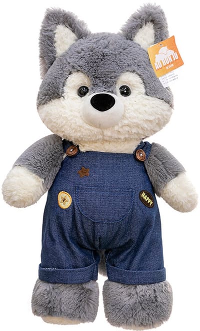 Husky Knuffel – Zachte Pluche Hond – Realistisch Knuffeldier – Cadeau Kinderen