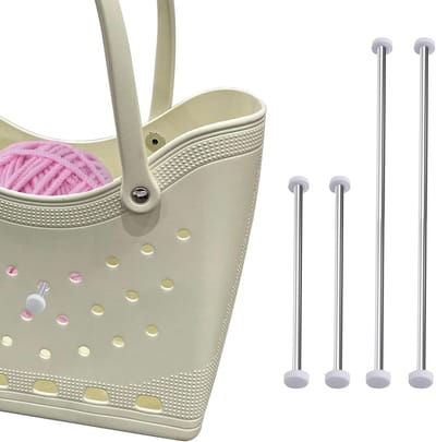Garenspinner-set, compatibel met BoggBag, 4 roestvrijstalen staven en 8 moerstoppers, garenhouder voor breien en haken, haakaccessoires, voor haakliefhebbers, 13 cm en 25 cm