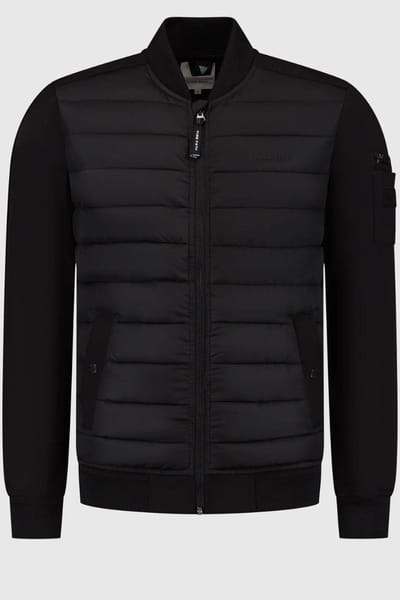PURE PATH Regular Fit Padded Jackets Jassen Heren - Zomerjas - Zwart - Maat M