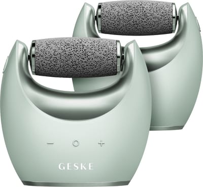 GESKE Compact Electric Pumice Foot Smoothing Roller | 7 in 1 | Elektrische Voetvijl & Exfoliator | Langdurige Puimsteen | Voor Zachte Voeten | Geavanceerde Eeltverwijdering