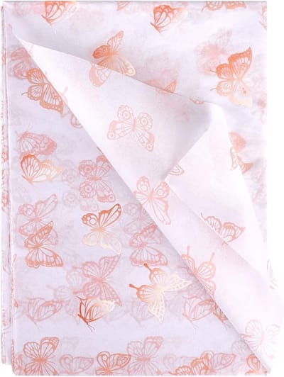 30 Stuks 35x50cm Roze Gouden Papieren Vellen voor Verpakking, DIY Knutselen en Feestdecoratie