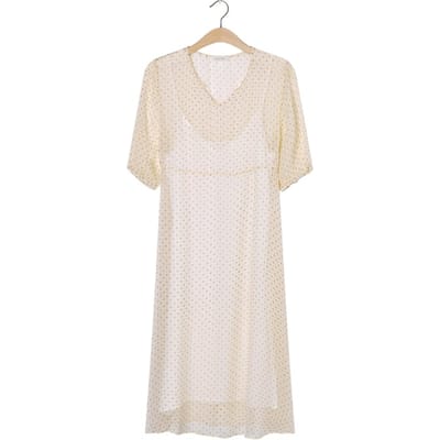 American Vintage A-line V-neck Printed Midi Dress Africa Size: M | Midi Dresses Outlet | Dames | Beige