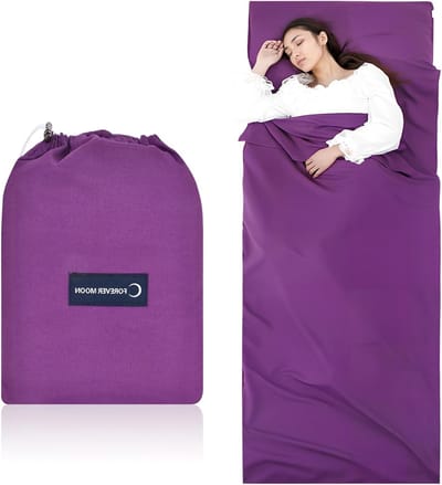 Compacte Microfiber Slaapzak 90cm x 220cm, Ultralichte Reis Slaapzak met Extra Kussencompartiment voor Volwassenen, Ideaal voor Kamperen, Wandelen en Hostels