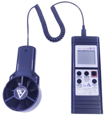 Digitale Luchtstroommeter - Windsnelheid Tester - HVAC Controle - Externe Ventilator - 0.4-35 m/s - Grijs