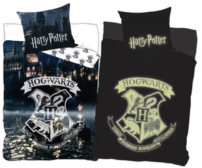 Harry Potter Dekbedovertrek Hogwarts Glow in the Dark - 140 x 200 cm
