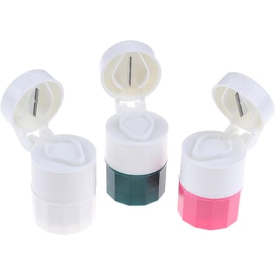 1/4 Pouce 1 Portable 4 Couches Broyeur de Pilules Poudreur Coupe-Comprimés Séparateur de Médicaments Boîte Broyeur de Stockage