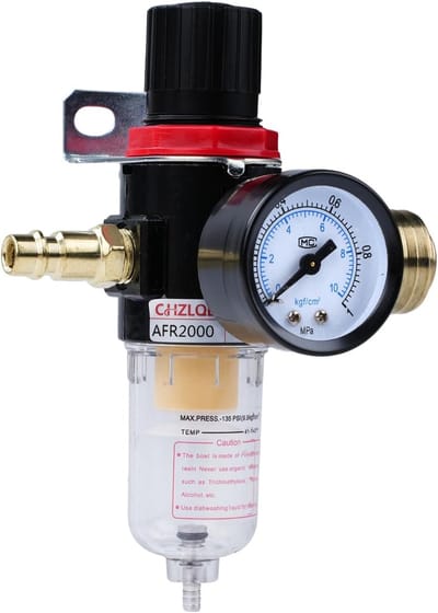 Pressure Regulator - Compressed Air - 1/4 Inches - Maintenance Unit - Water Separator - Quick Couplings - Compressed Air Accessories