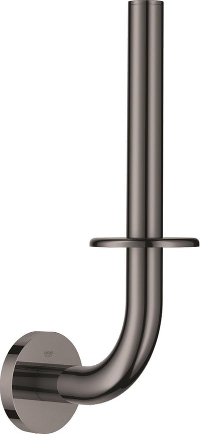 GROHE Essentials reserverolhouder - WC-rol houder voor 1 rol - Hard graphite (glanzend antraciet) - Metaal