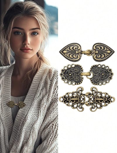 3 stuks Retro vest Clip – Swirl Cape Mantel Clips – Cardigan Broches