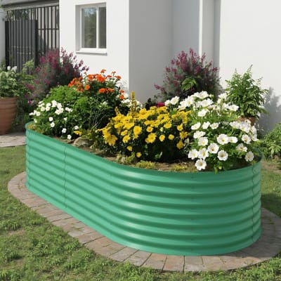 Houten Verhoogde Moestuinbak - Plantenbak 122x61x61 cm - Kweekbak voor Groenten, Kruiden en Bloemen - Groen
