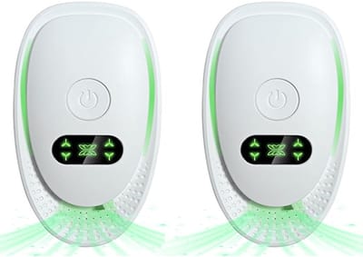 Luchtreiniger - Air purifier - Plug-in Luchtreiniger met Negatieve Ionen - 2 pack luchtreiniger met ionisator - Luchtverfrisser - luchtreiniger slaapkamer - Luchtreiniger voor Thuis - Voor Slaapkamers, Badkamers – 8,8 x 5,6 x 6,3 cm – Wit