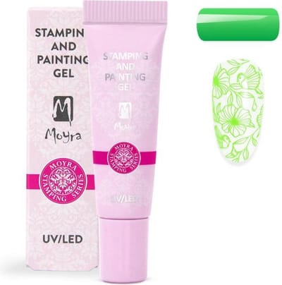 Moyra Stamping and Painting Gel - Nagels - Nagellak - Hoog gepigmenteerde gel - Hand painting technieken - Creëert fijne lijnen en krullen - No. 09 Vivid Green