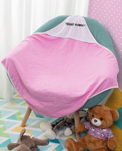 Baby Badcape met naamopdruk (Sparkle) Roze  | Omslagdoek | Babyhanddoek | Gepersonaliseerd Kraamcadaeau | Geboorte Meisje | Geboorte Jongen |