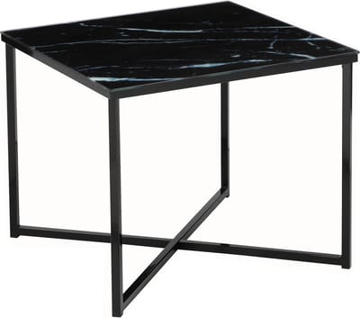 Bijzettafel Zaar Zwart - Metaal - Vierkant - 50x50cm - Hoogte 42 cm