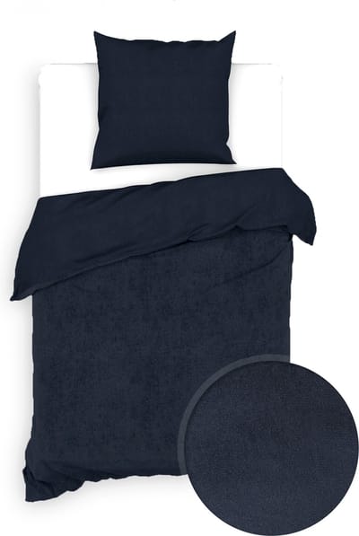 Zohome Velluto Dekbedovertrek - Eenpersoons - Katoen - 140x200-220cm - Blauw