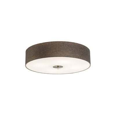 QAZQA Drum 50 Plafonnière - Met lampenkap - 4 lichts - Ø50 cm - Taupe