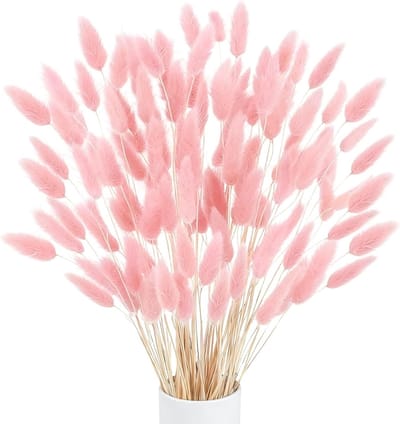 120 Stuks Gedroogde Konijntail Bloemen, Roze Pampasgras en Decoratieve Natuurlijke Bloemen voor Vazen en Tafels in Huis