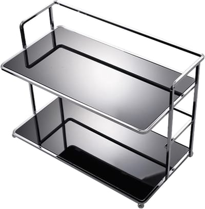 Koffiekophouder - Mokkenboom Organizer - Keuken Opbergen - Dubbelzijdig Twee Niveaus - 31x16x22cm - Zwart