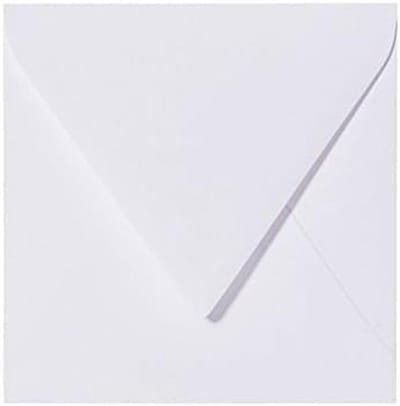 100 Vierkante Enveloppen Wit 140x140 mm met Driehoekige Sluiting