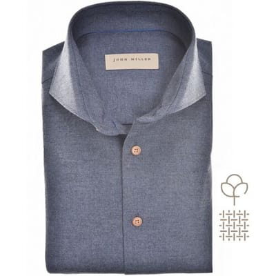 John Miller - Overhemd Donkerblauw John Miller Lange Mouw Overhemd Donkerblauw 5141848