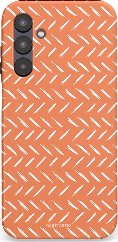 Casetastic hoesje geschikt voor Samsung Galaxy A25 - Dubbellaagse bescherming - Oranje Witte Nederland Cross Patroon - Fashion Case - Terracotta Zand
