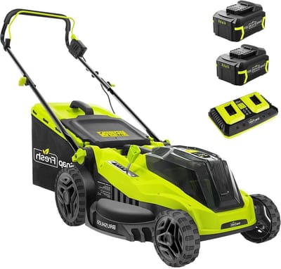 Elektrische Grasmaaier - Draadloze maaier - Gazononderhoud - 38cm snijbreedte - 2x 4.0Ah batterijen - Groen
