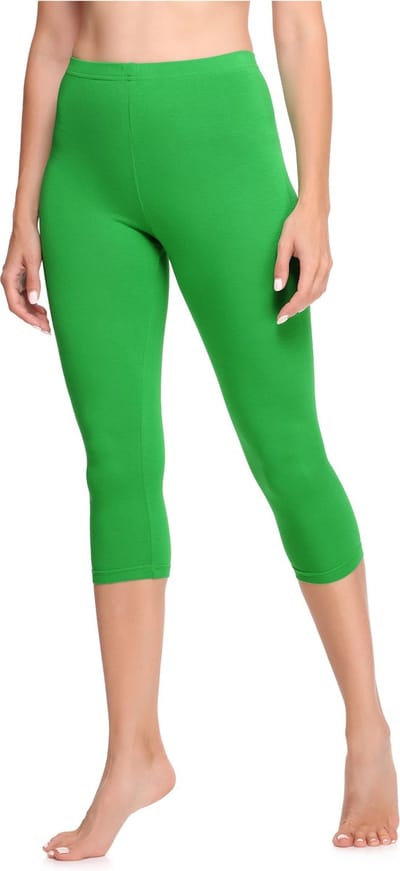 Ladeheid LA-LA40-202-LE Dames 3/4 Leggings - Sport - Vrijetijdsbroek - Capri - Viscose - Sporbroek - Yogabroek - Groen - 40