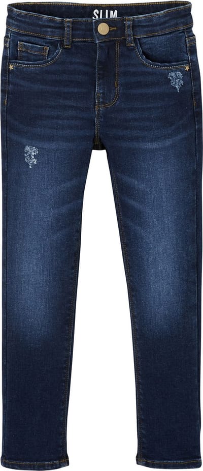 Vertbaudet Slim fit meisjesjeans Morphologik "waterless" heupomtrek SMALL met gebruikssporen