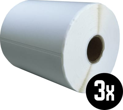 DULA Compatible Zebra Labels 102x159mm - 280 etiketten per rol - kern 25mm - Wit- Permanent - 3 rollen