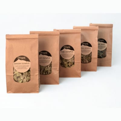 Oh!rganic Fan Pack - Set kruideninfusies - Griekse bergthee, Munt, Gember, Salie & Tijm - BIO - Theïnevrij - Handgeoogst