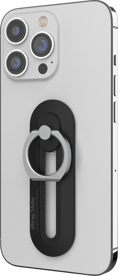 Telefoonring - iRing Slide - Popsocket - 3M tape - Telefoonhouder & Standaard - Universeel - Mat Zwart