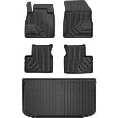 FROGUM 77 Set Automatten en Kofferbakmat - Geschikt voor NISSAN MICRA K13 Hatchback (2010-2016) - TPE Rubber - Zwart