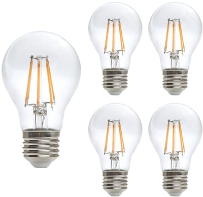 Kobi LED Filamentlamp E27 - 12W - 1521lm - 3000K Warm Wit - 230V - Ø60mm - Voor Woonkamer, Hal of Plafondarmatuur - 5 stuks