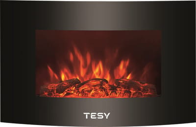 Tesy - Decoratieve elektrische haard - 1000-2000W - (36-42 m³) - Wandmontage - Zwart