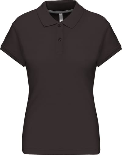 Damespolo korte mouwen met knopen merk Kariban Dark Grey - 3XL