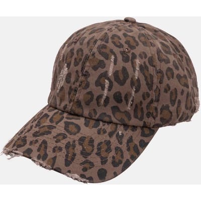 Baseballpet met Luipaardprint voor Dames in Lente en Zomer Bont en Oude Casual Baseballpet die Hun Gezichten Laat Zien. Adjustable black